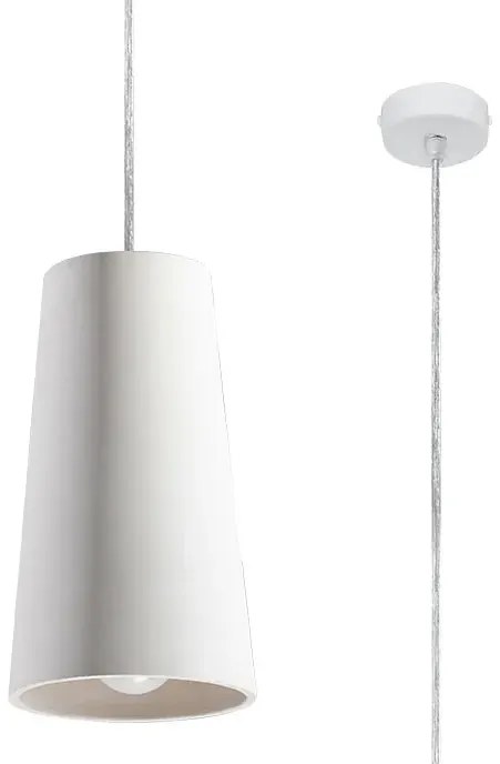 Biała stożkowa lampa wisząca D4-P85