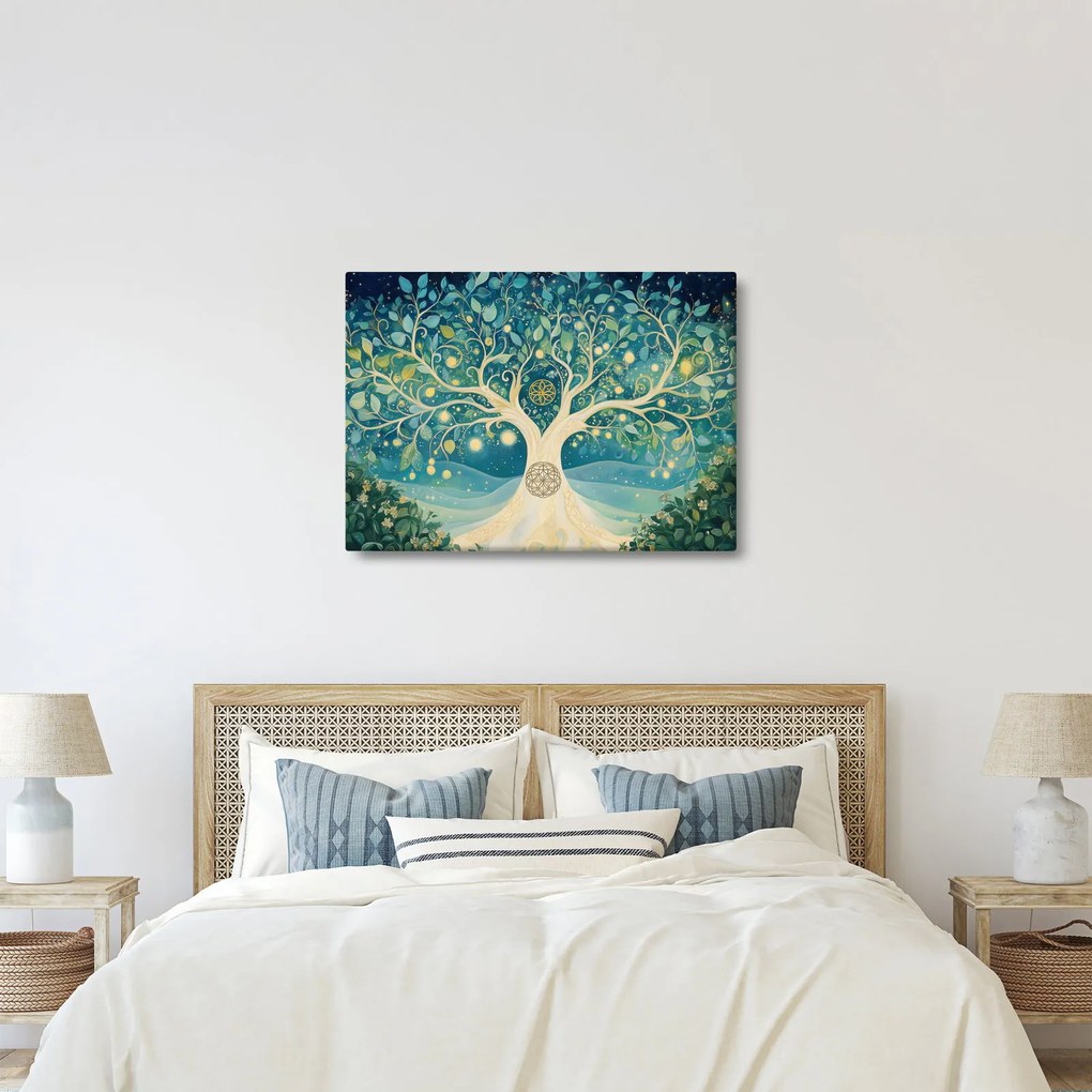 Obraz – Magiczne drzewo ze spiralami (70x50 cm)