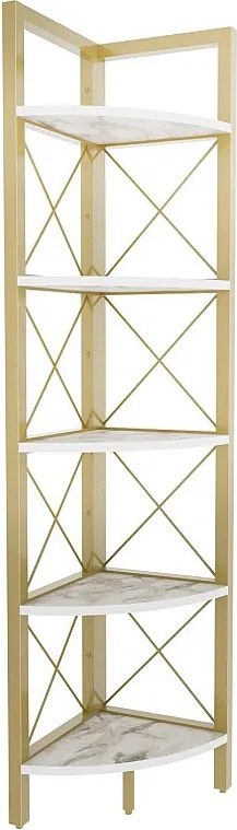 Nowoczesny złoty regał, wysokość 160 cm, szerokość 30,5 cm, głębokość 33 cm | Płyta wiórowa pokryta melaminą w 100%, grubość 18 mm | Efektow