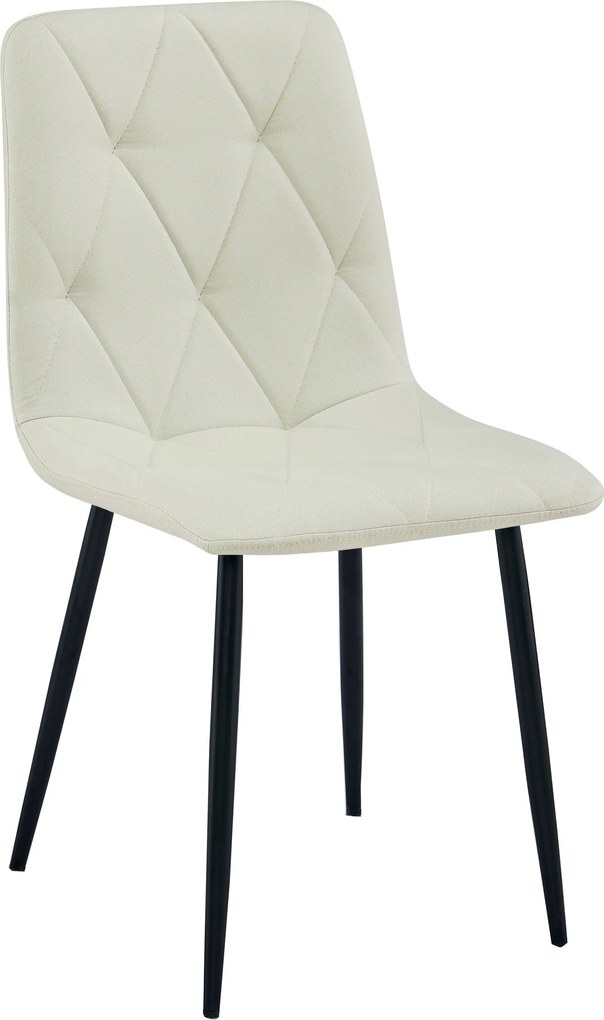 Kremowe krzesło do kuchni LIBRA z czarnymi nogami
