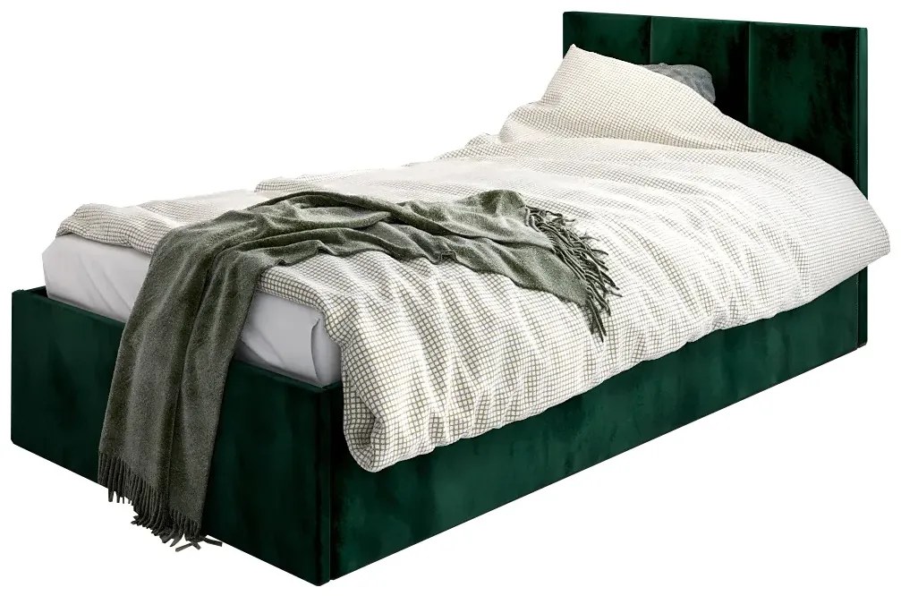 Zielone łóżko tapicerowane W5-A06