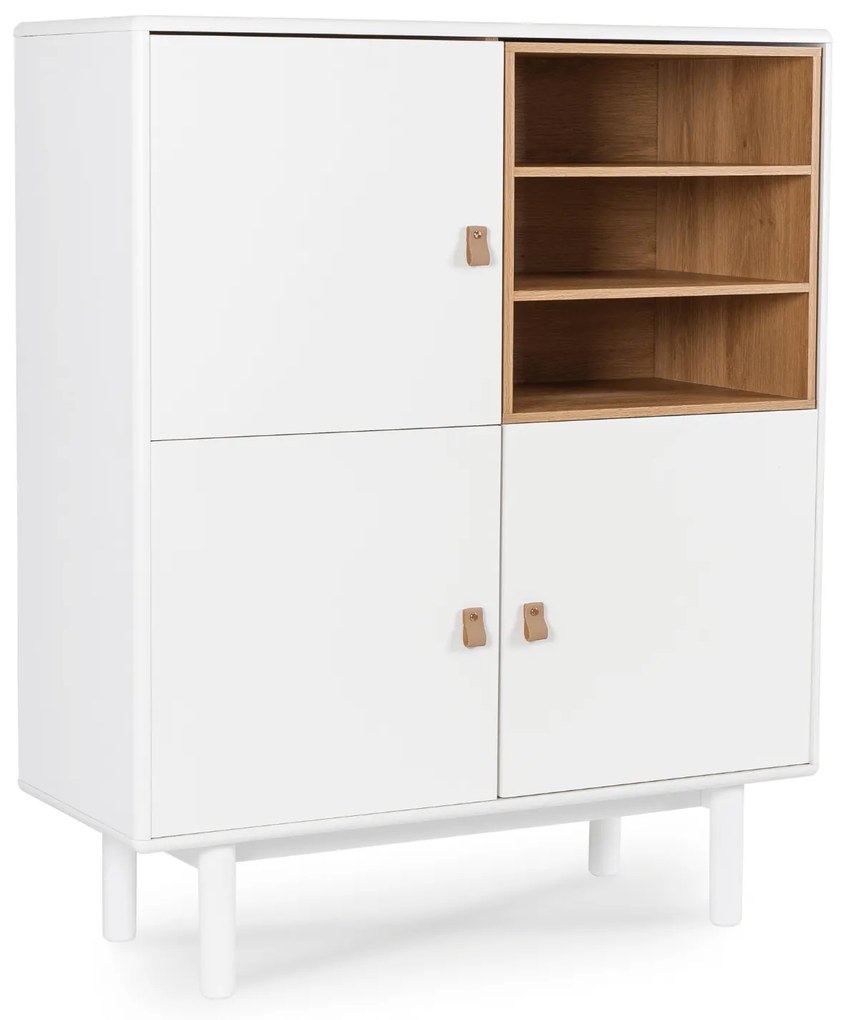 Komoda Trzydrzwiowa VEDDE 100 cm Biała Skandynawska