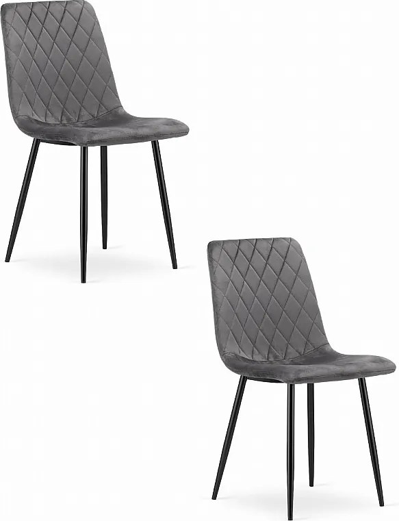 Krzesło Valora TURIN Ciemnoszary aksamitny ergonomiczny design x2