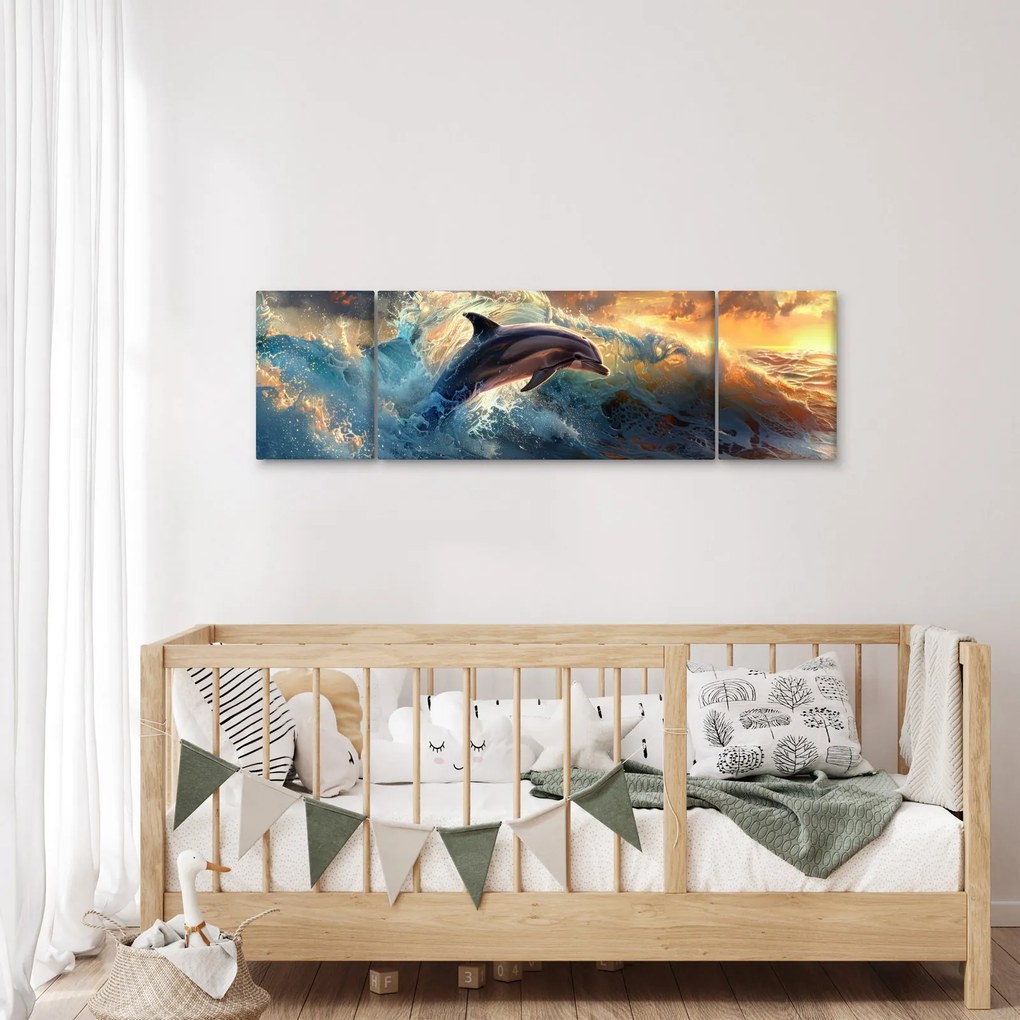 Obraz - Delfin, ilustracje (170x50 cm)