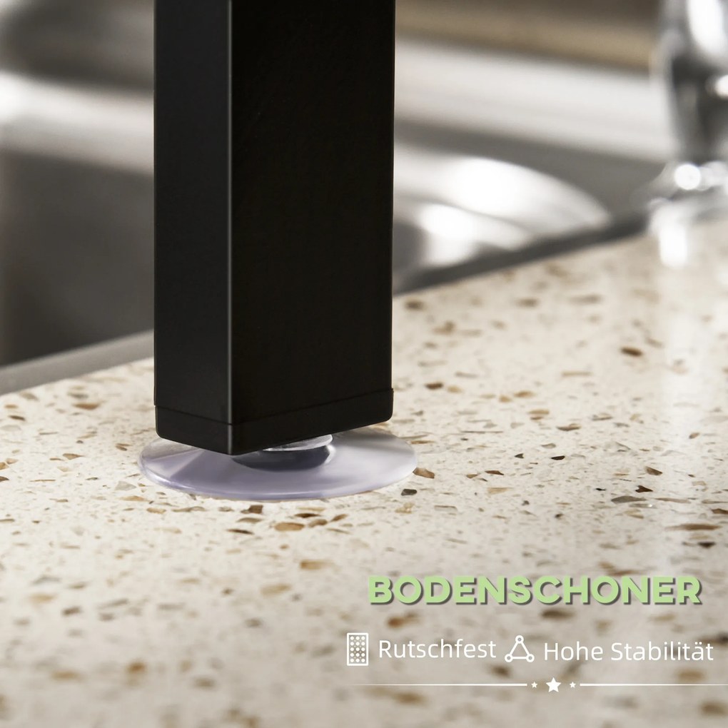 HOMCOM Stojak do suszenia z akcesoriami Suszarka do naczyń Czarna Wielofunkcyjna i przestronna | Aosom PL