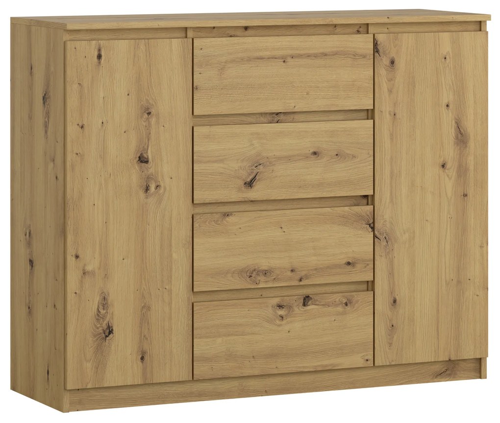 Komoda BASIC 2D4S – Dąb Artisan | 120x97x40 cm