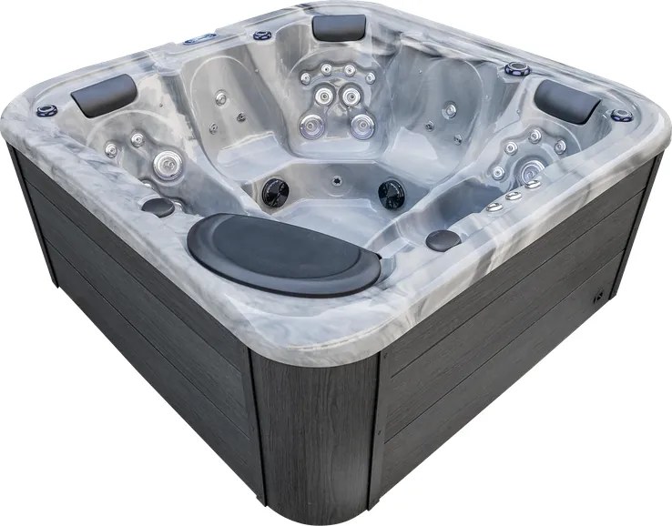 JACUZZI OGRODOWE WANNA SPA 5-OSOBOWA WHITE OBUDOWA ANTRACYT 195x195 CM