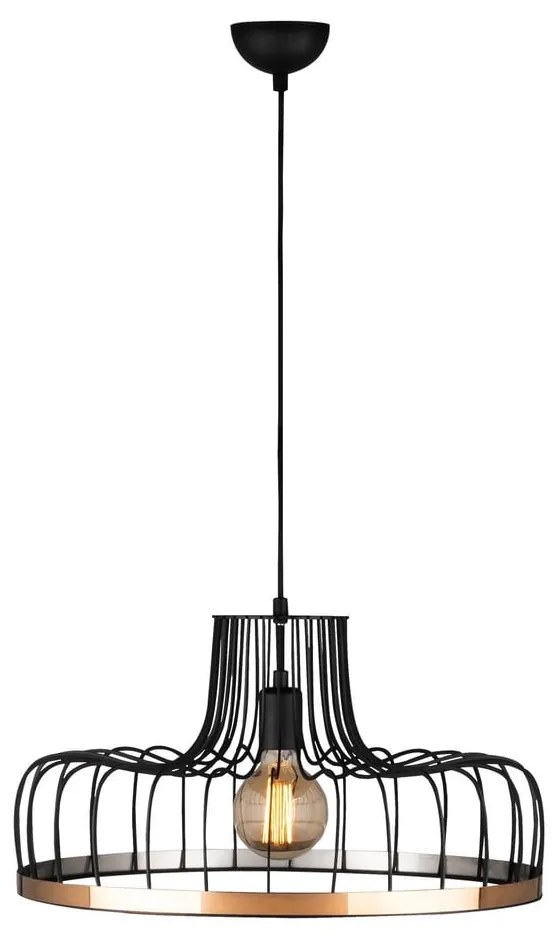 Lampa wisząca w czarno-miedzianym kolorze z metalowym kloszem ø 53 cm Fellini – Opviq lights