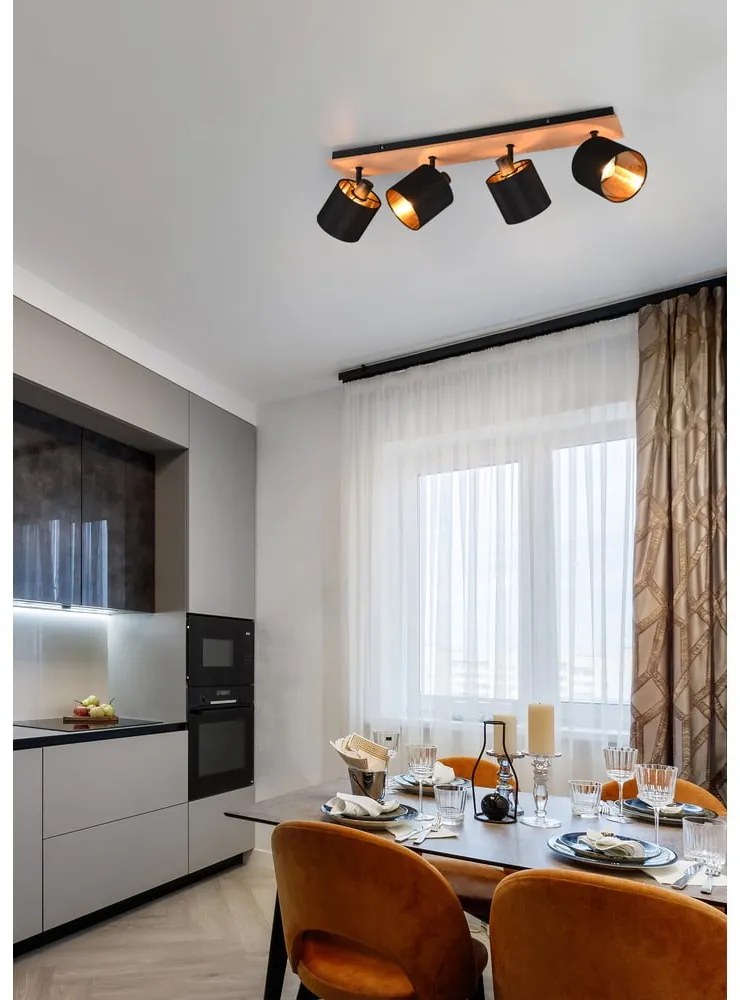 Czarno-naturalna lampa punktowa ø 12 cm Tommy – Reality