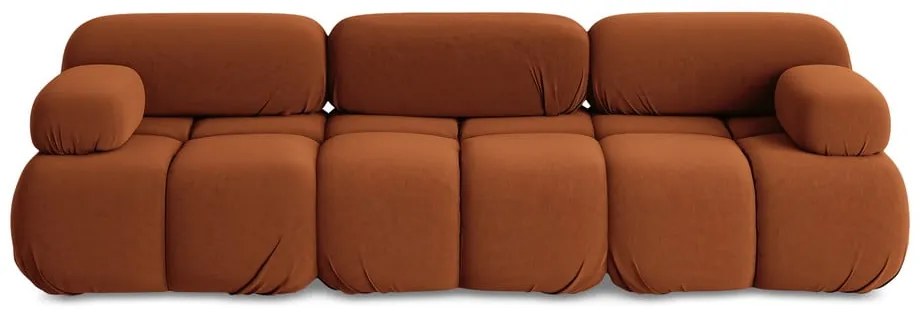 Pomarańczowa aksamitna sofa modułowa 285 cm Lokua – Makamii