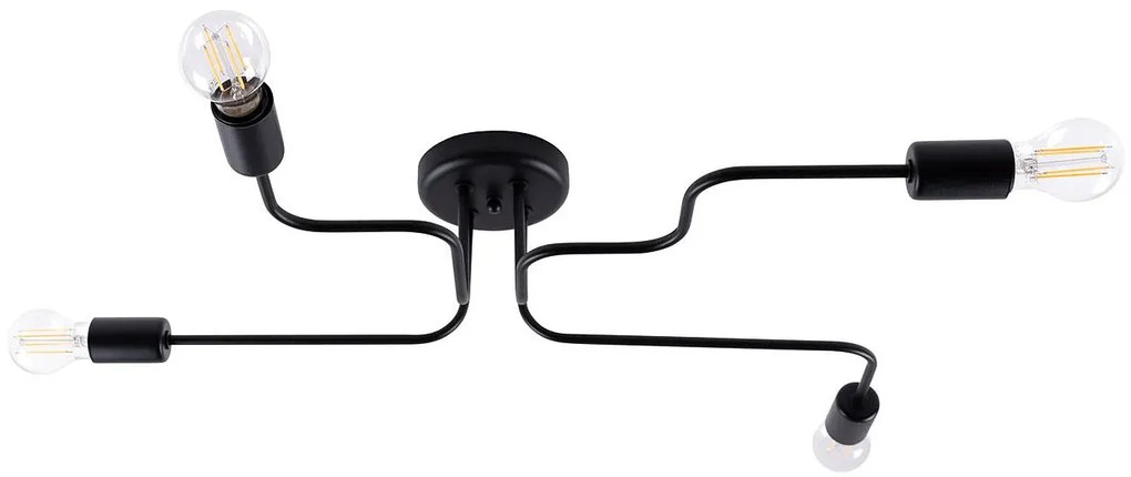 Czarna industrialna lampa sufitowa 4-ramienna - A626-Gray