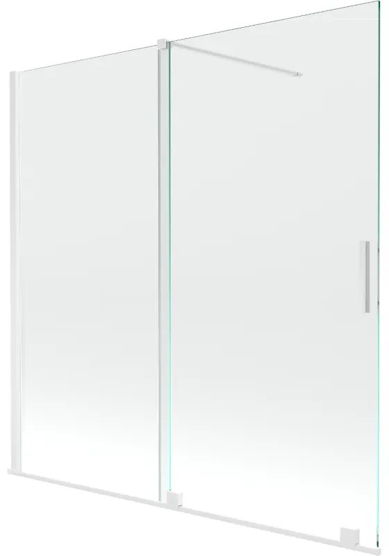 Mexen Velar parawan nawannowy 2-skrzydłowy rozsuwany 160 x 150 cm, transparent, biały - 896-160-000-01-20