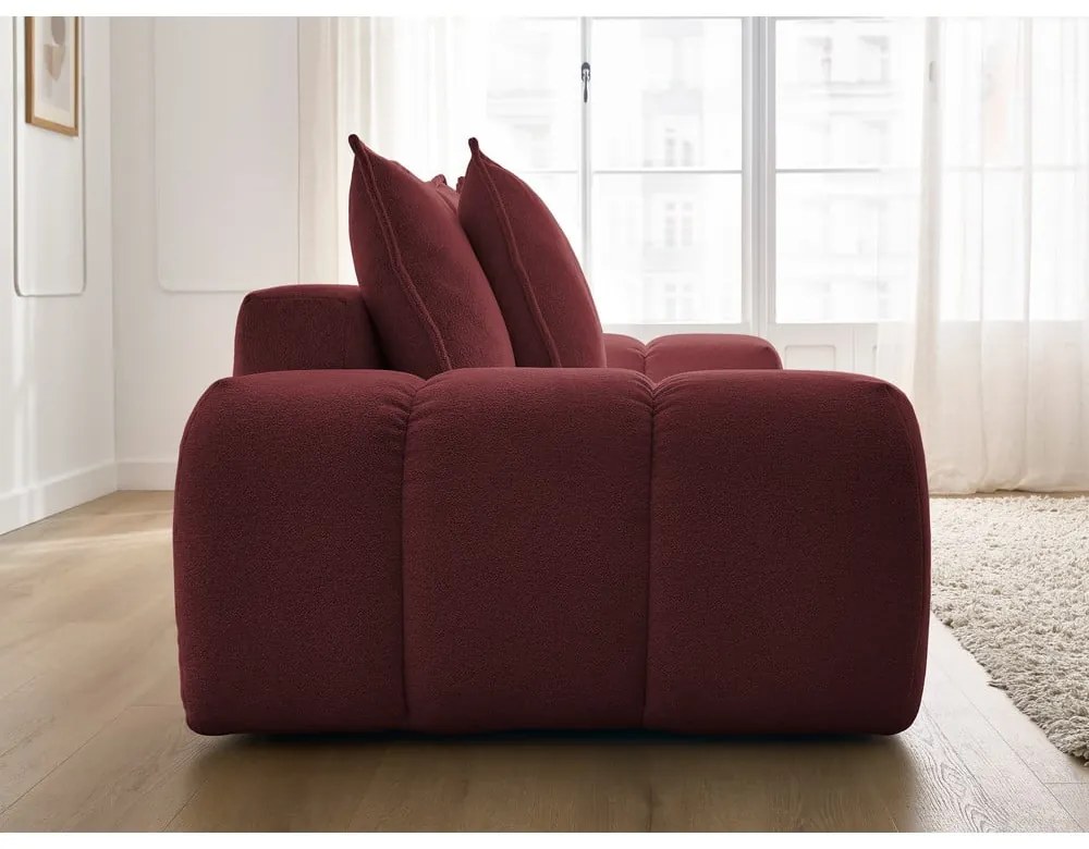 Bordowa sofa z tkaniny szenilowej 278 cm Everest – Bobochic Paris