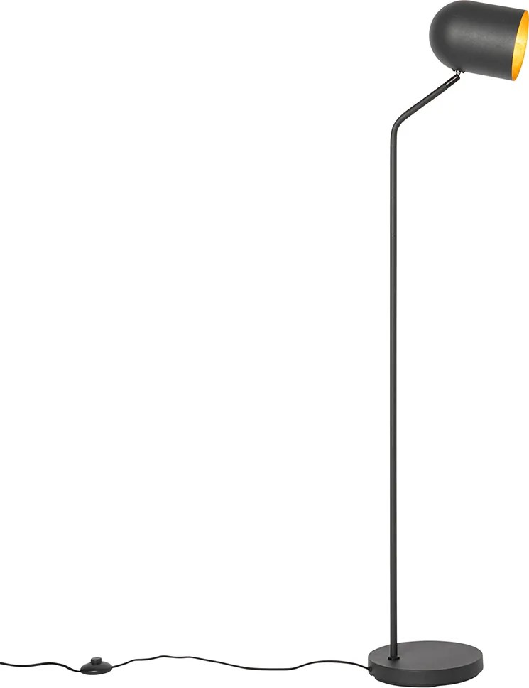 Nowoczesna lampa stojąca czarna ze złotem, regulowana - Morik
