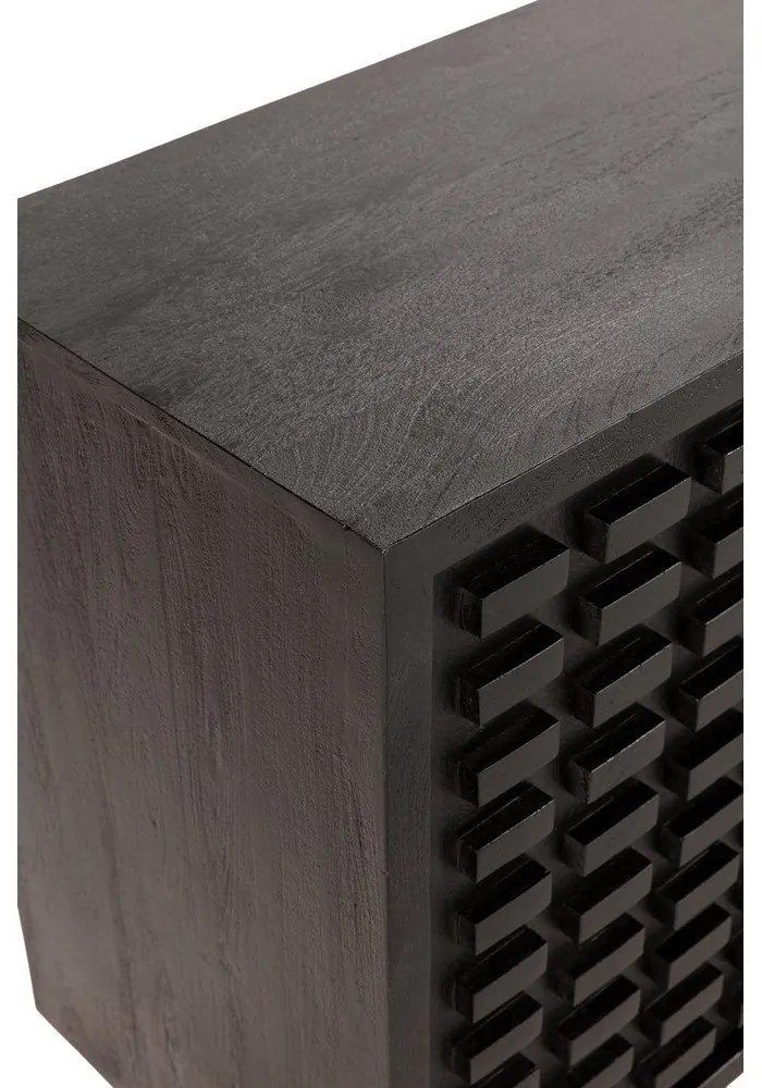 Czarna komoda z litego drewna mango 200x80x40 cm Inaya – MOME
