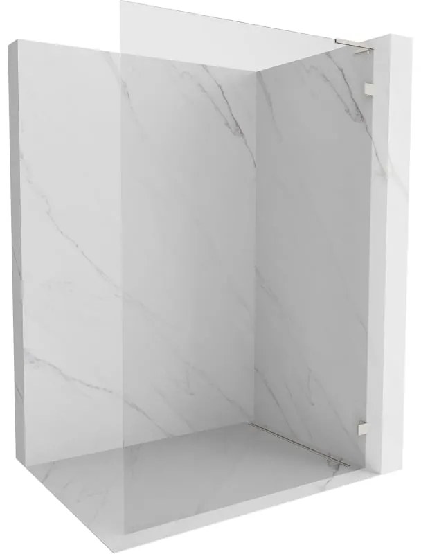 Mexen Lunar L ścianka prysznicowa Walk-in prawa 120 x 200 cm, transparent 8 mm, nikiel szczotkowany - 830L-120-000-97-00-P
