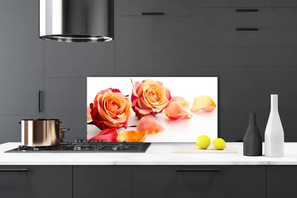 Panel Szklany Aksamitne Róże w Ogrodzie