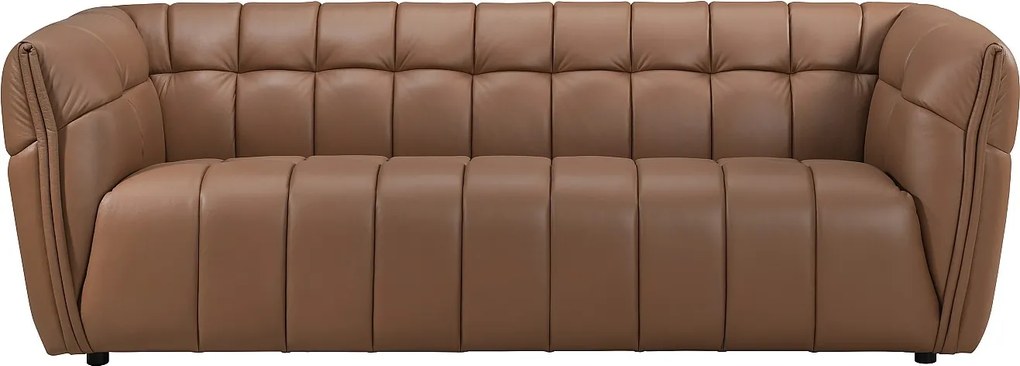 Kanapa 3-osobowa ze skóry w kolorze camel DUGORI