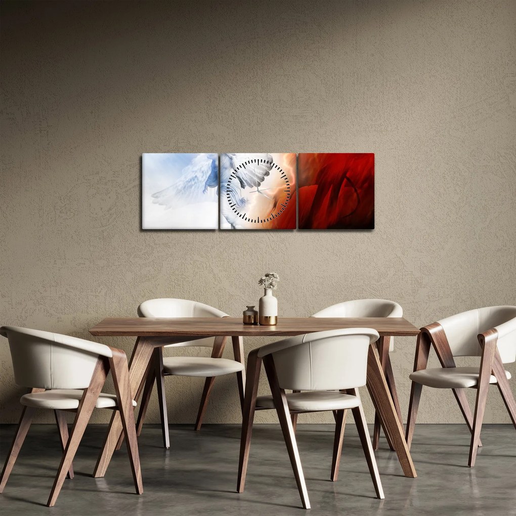 Obraz - Dobro i zło (z zegarem) (90x30 cm)