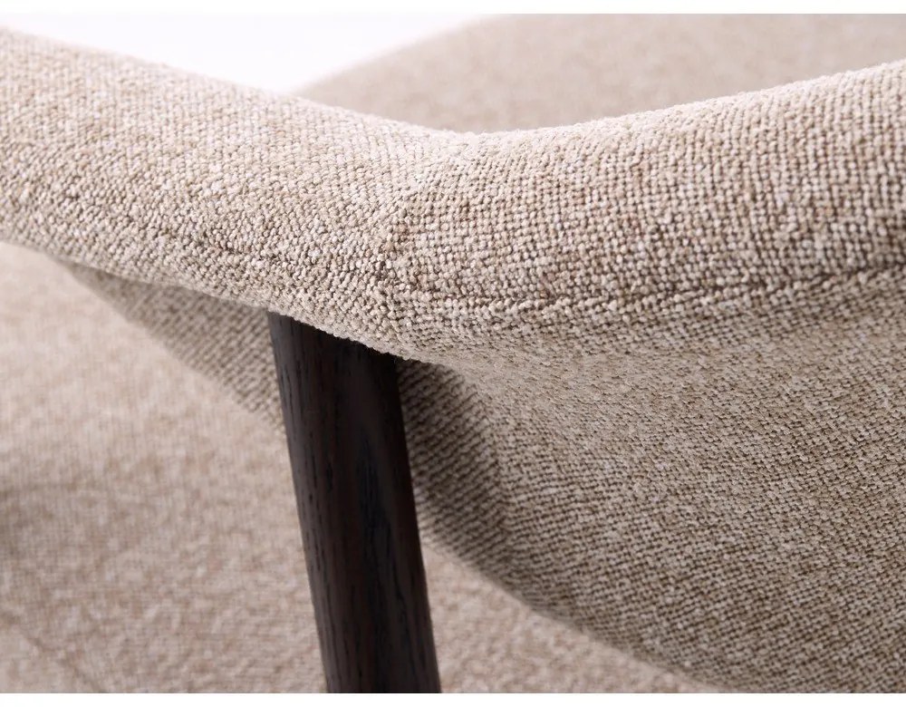 Beżowe krzesła z litego drewna dębowego z podłokietnikami zestaw 2 szt. Elk – Unique Furniture