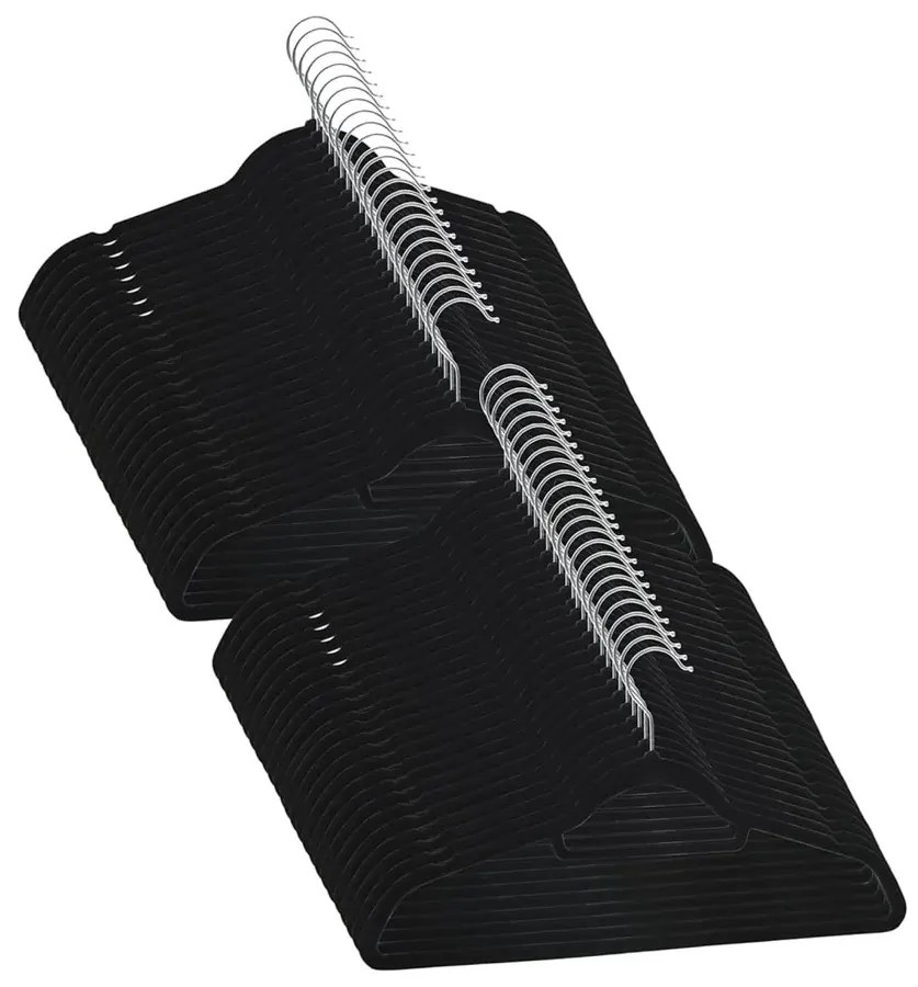 Komplet 50szt. antypoślizgowych czarnych wieszaków G6-P89