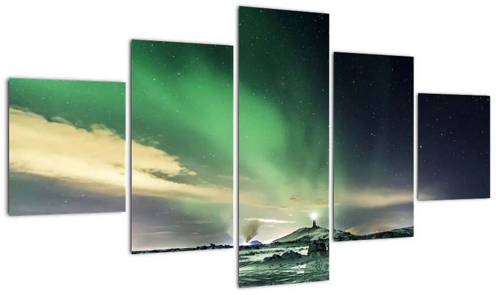 Obraz zorzy polarnej (125x70 cm)