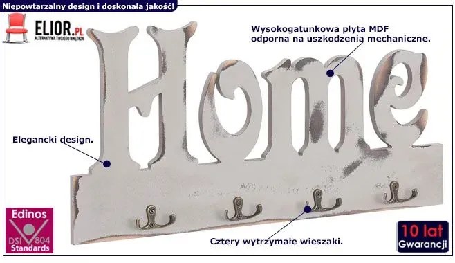 Biały wieszak ścienny G7-M54