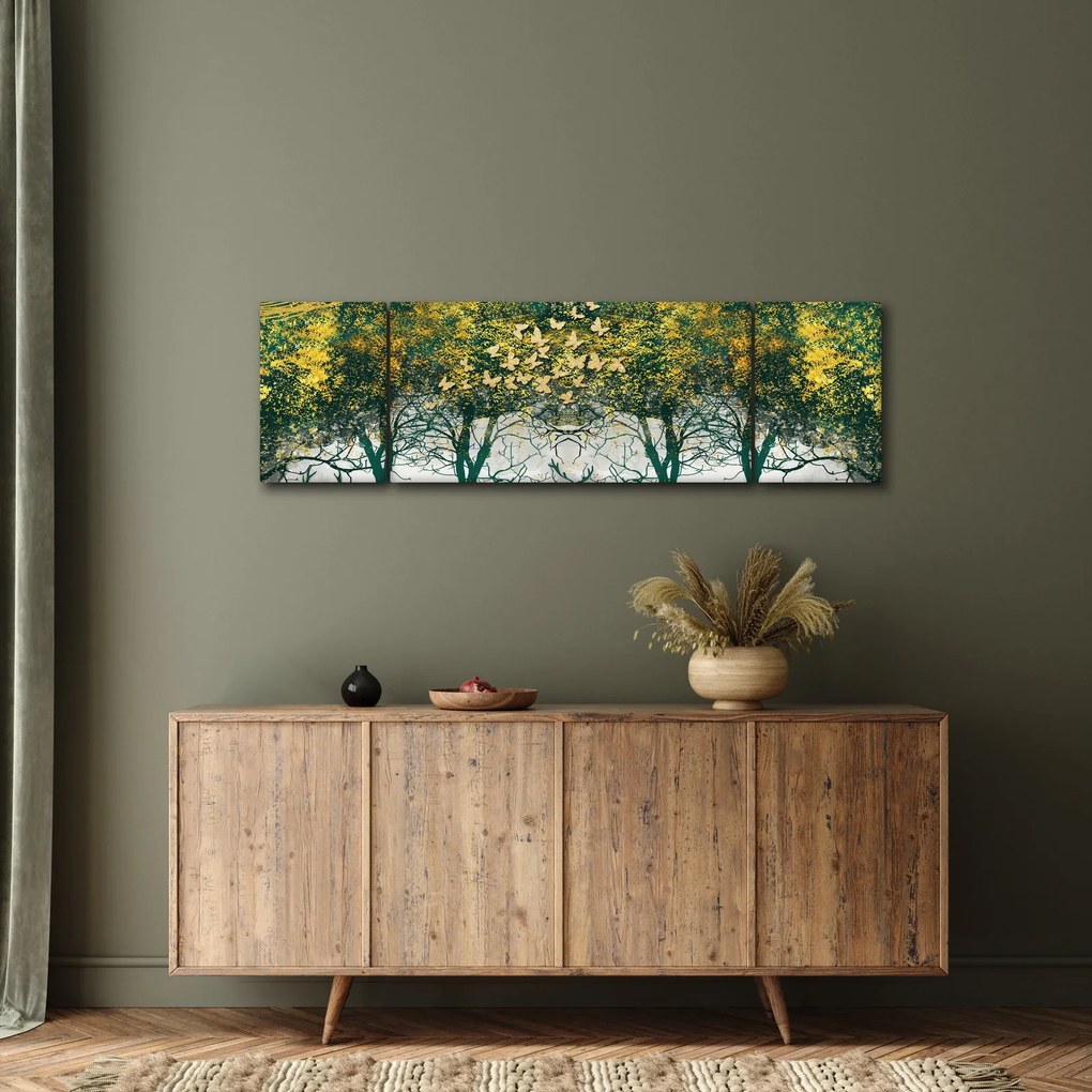 Obraz - Jelenie w zielonym lesie (170x50 cm)