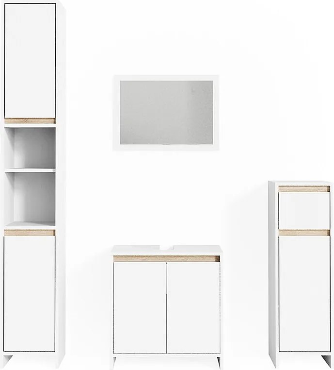 Zestaw mebli łazienkowych biały/sonoma 58x33x60 emma