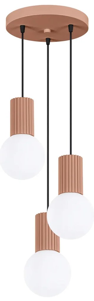 Lampa wisząca HALO 3P mocca ryflowana SOLLUX LIGHTING