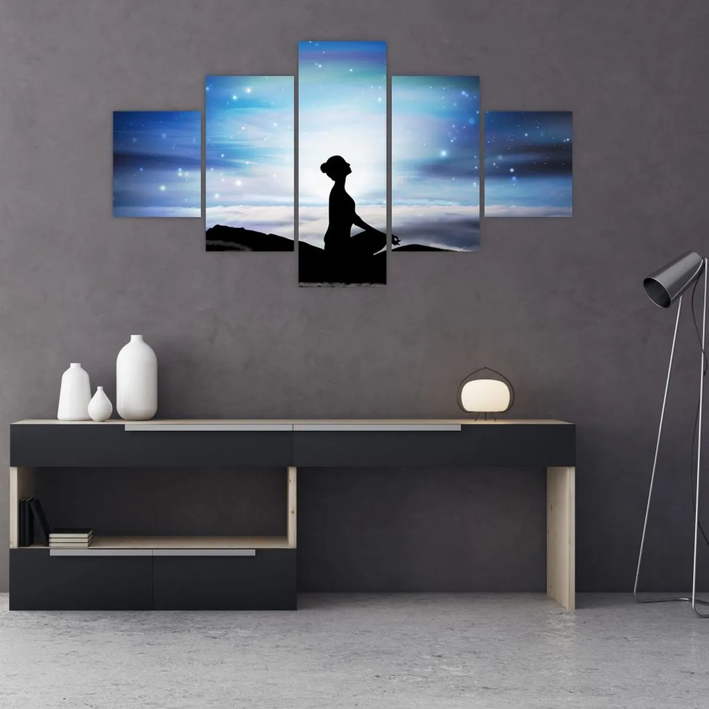 Obraz medytującej kobiety (125x70 cm)