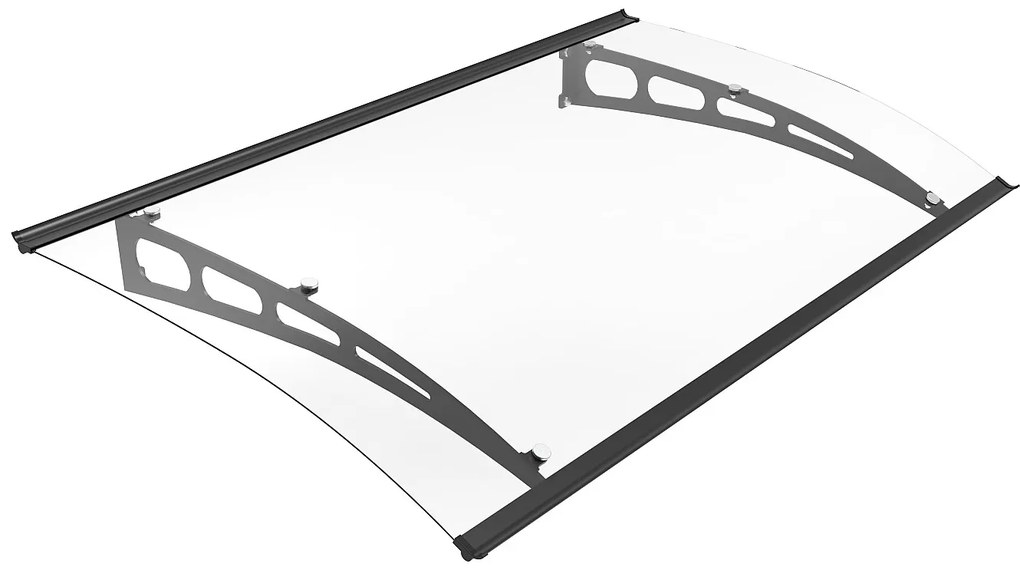 Daszek nad drzwi aluminiowy 150 x 90 cm zaokrąglony - czarny - NEONA