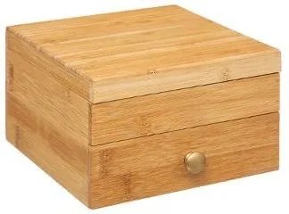 Szkatułka na biżuterię BAMBOO z lusterkiem, 15x15x9,5 cm