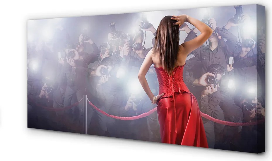 Zdjęcie na płótnie Kobieta w Czerwonej Sukni