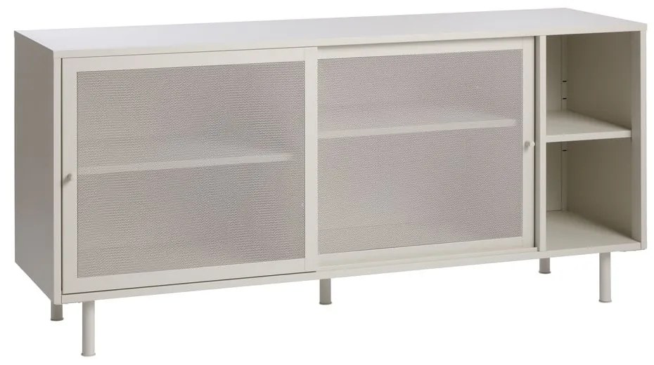 Szara metalowa komoda z drzwiami przesuwnymi 160x75x47 cm Veep – Unique Furniture