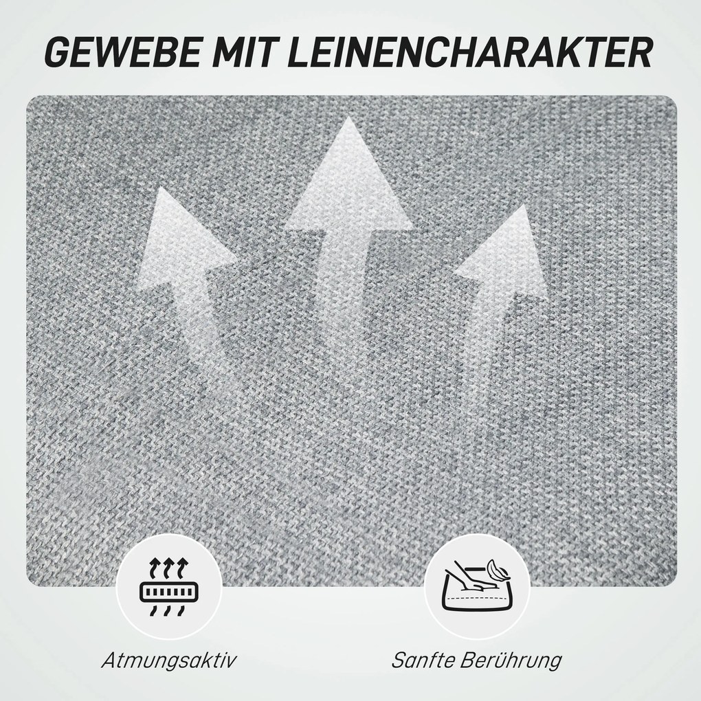 HOMCOM Obrotowy fotel biurowy bez podłokietników, z regulacją wysokości, na kółkach, Szary