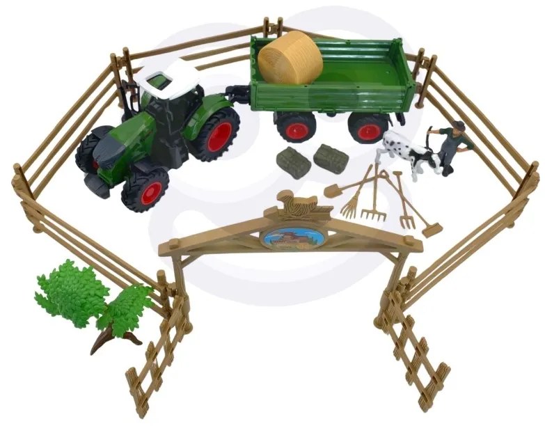 Woopie zestaw mini farma traktor zwierzęta osada farma rolnik narzędzia