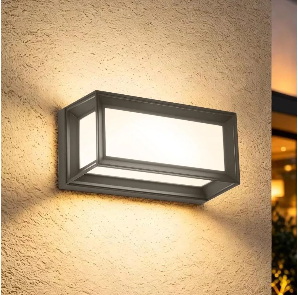 Brilagi - Kinkiet zewnętrzny LED z czujnikiem PARKER LED/12W/230V antracyt IP44