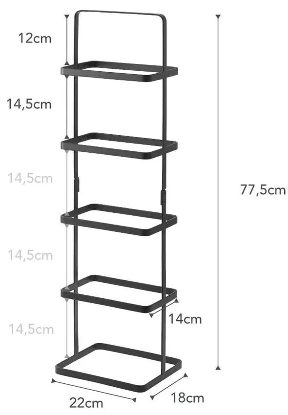 Czarny metalowy regał na buty Tower Shoe Rack – YAMAZAKI