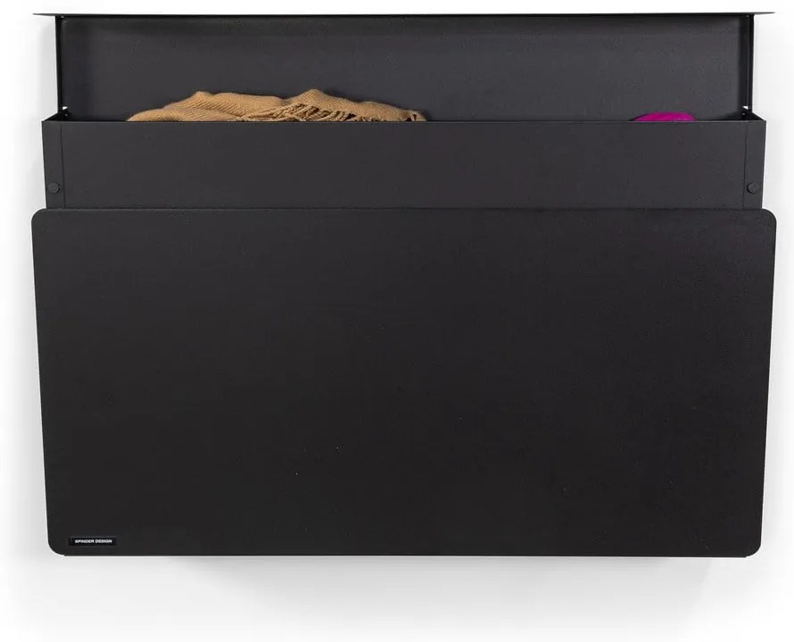 Czarna metalowa uchylna/wisząca szafka na buty 78x48x13 cm Luigi – Spinder Design