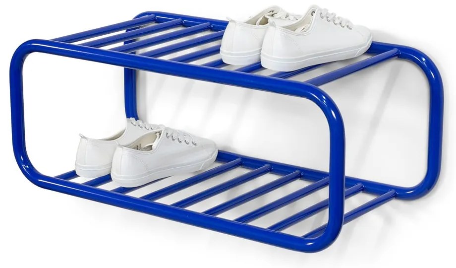 Niebieska metalowa wisząca szafka na buty 72x28x35 cm Retro – Spinder Design
