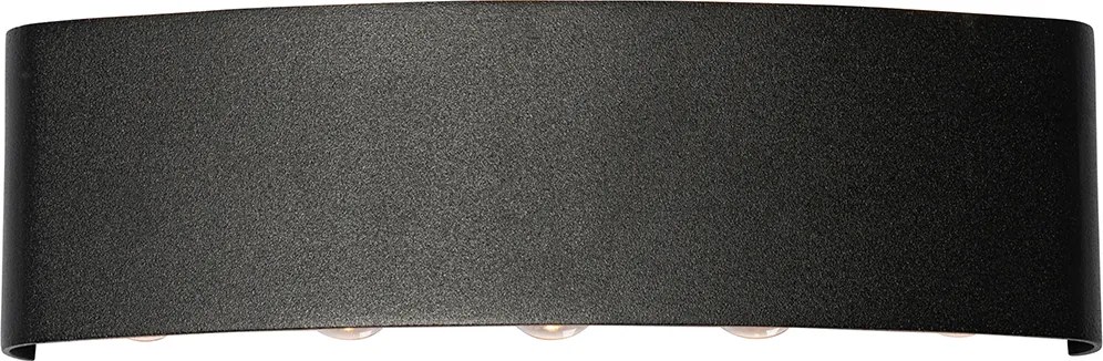 Lampa ścienna zewnętrzna czarna w tym LED 10-świateł IP54 - Silly