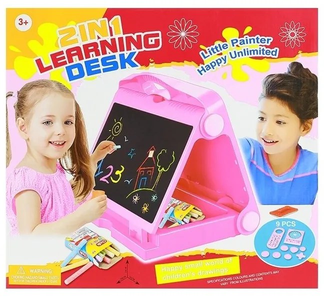 Tablica na kredę pisak + pisaki szblony 2w1