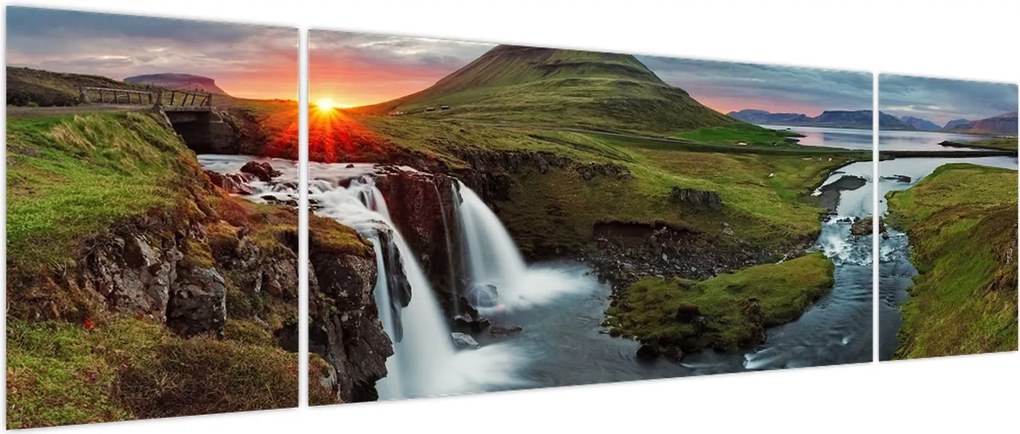 Obraz - Kirkjufell o zachodzie słońca (170x50 cm)