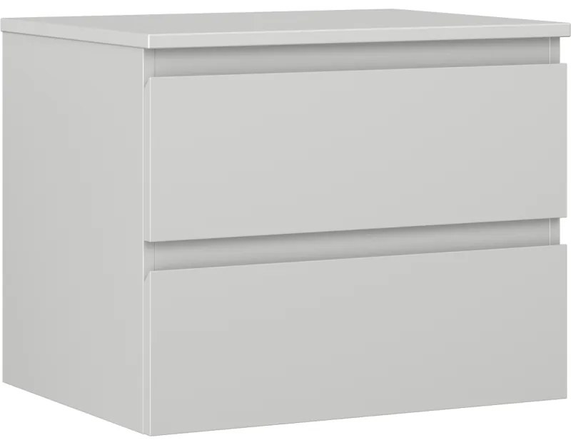 Mexen Orio szafka łazienkowa podumywalkowa 60 cm z blatem, 2 szuflady, szara mat - 91A10-06047-2-BFFC62
