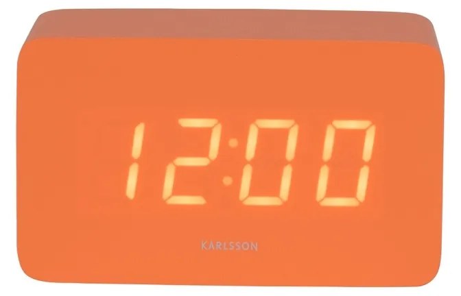 Karlsson 5983OR designerski zegar LED z budzikiem,pomarańczowy, 10 cm
