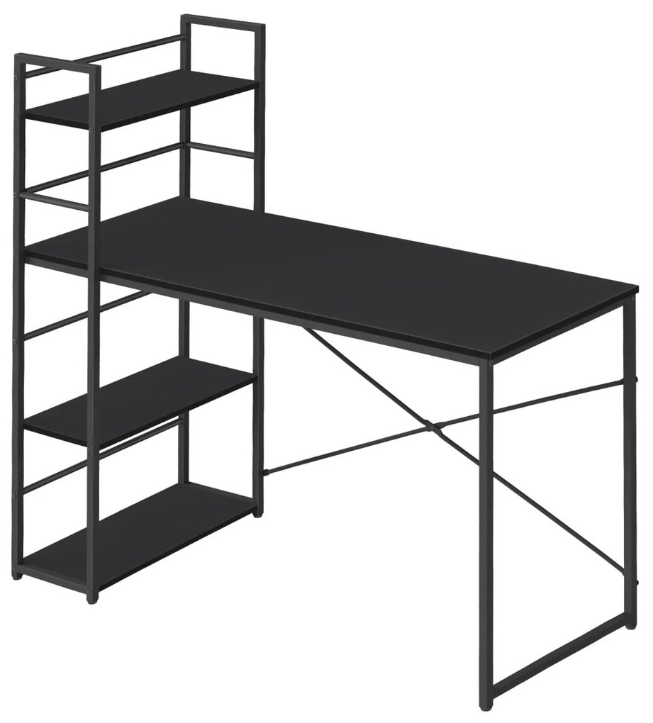 Biurko MAX 4.0 SONOMA z regałem 120x44 cm, czarne