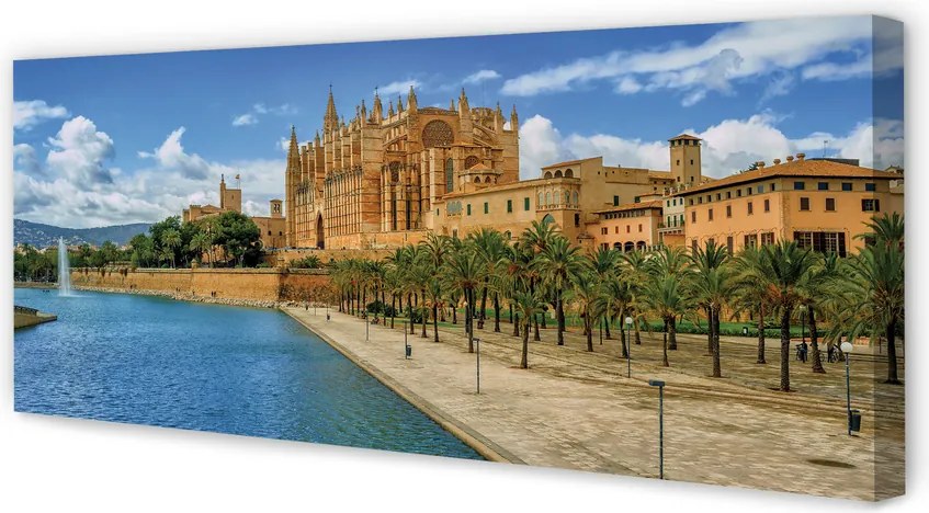 Obraz na płótnie Gotycka Katedra w Otoczeniu Palm