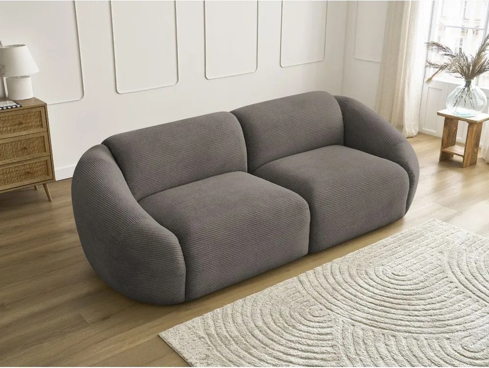 Szarobrązowa sztruksowa sofa 250 cm Tina – Bobochic Paris