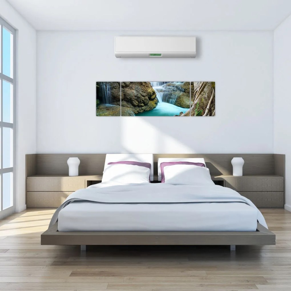 Obraz - Rzeka z wodospadami (170x50 cm)